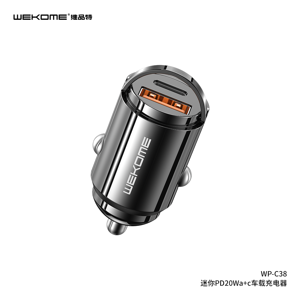 WP-C38 Mini Car Charger 20W A+C with Hook